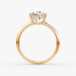 Load image into Gallery viewer, Round Cut - Plain Band Hidden Halo - Classic Engagement Ring- 14 K Gold
