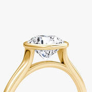Round Cut - Bezel Ring - 18 K Gold