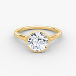 Load image into Gallery viewer, Round Cut - Bezel Ring - 14 K Gold
