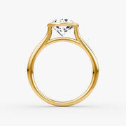 Round Cut - Bezel Ring - 14 K Gold