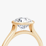 Round Cut - Bezel Ring - 14 K Gold
