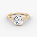 Load image into Gallery viewer, Round Cut - Bezel Ring - 18 K Gold
