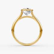 Cushion Cut - Bezel Ring - 14 K Gold