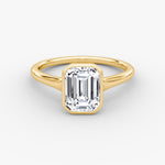 Load image into Gallery viewer, Emerald Cut - Bezel Ring - 14 K Gold
