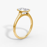 Emerald Cut - Bezel Ring - 18 K Gold