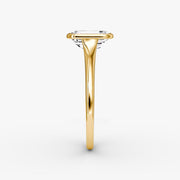 Emerald Cut - Bezel Ring - 18 K Gold