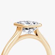 Emerald Cut - Bezel Ring - 18 K Gold