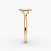 Emerald Cut - Bezel Ring - 14 K Gold