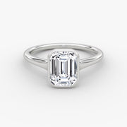 Emerald Cut - Bezel Ring - 14 K Gold