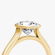 Oval Cut - Bezel Ring - 14 K Gold