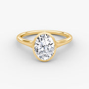 Oval Cut - Bezel Ring - 14 K Gold