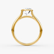 Oval Cut - Bezel Ring - 18 K Gold