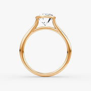 Oval Cut - Bezel Ring - 18 K Gold