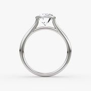 Oval Cut - Bezel Ring - 18 K Gold