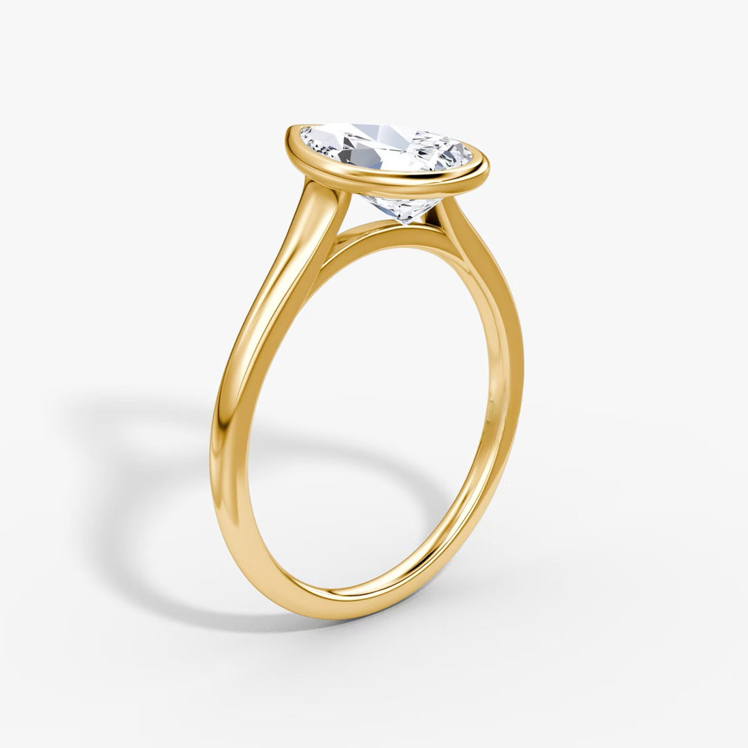 Pear Cut - Bezel Ring - 18 K Gold