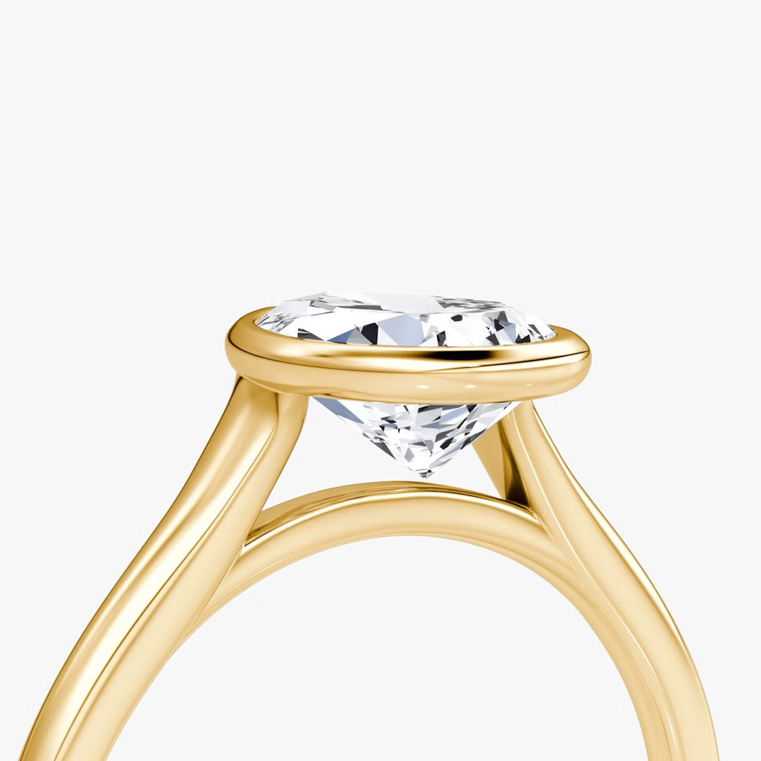 Pear Cut - Bezel Ring - 14 K Gold