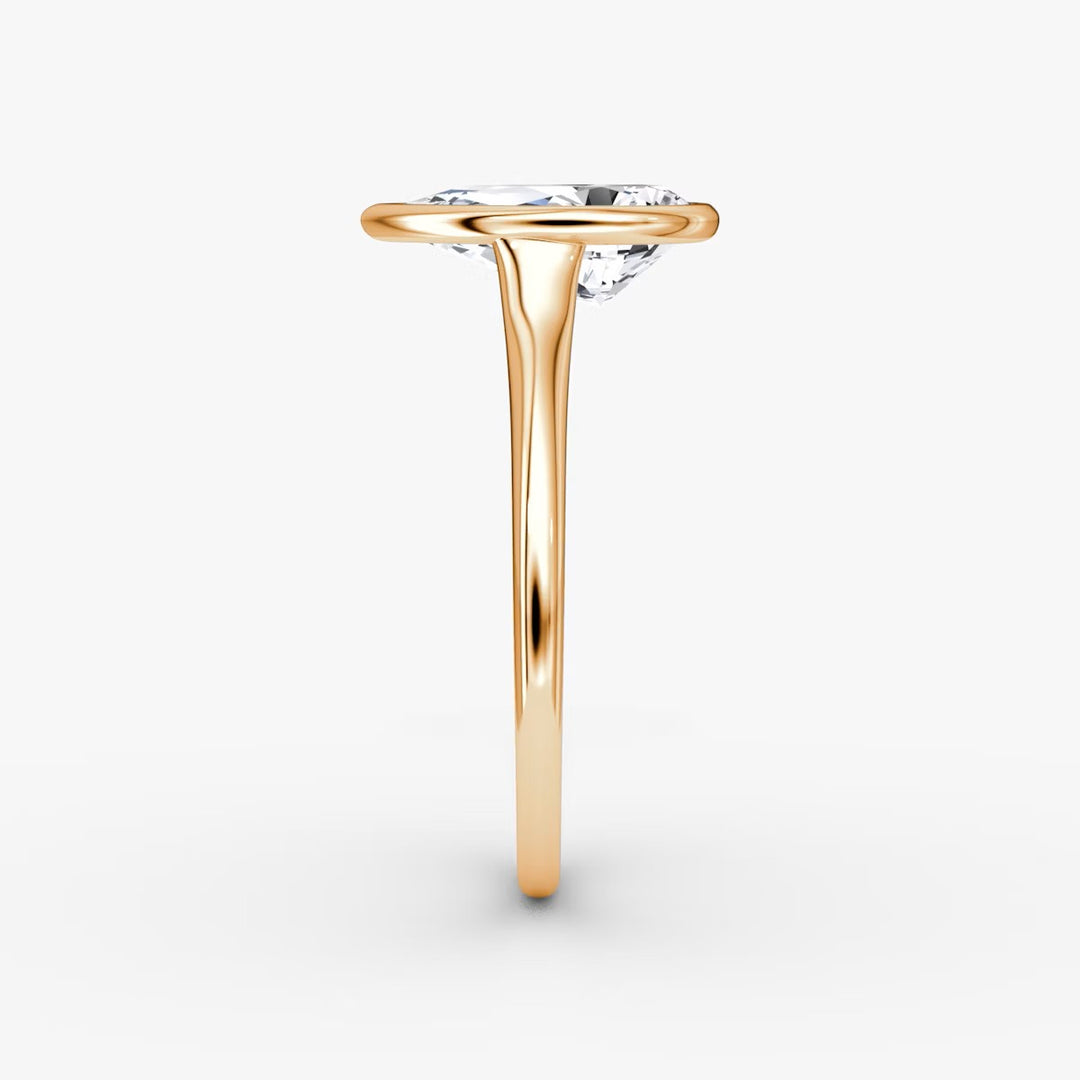 Pear Cut - Bezel Ring - 14 K Gold