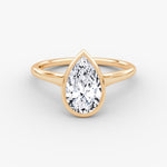 Load image into Gallery viewer, Pear Cut - Bezel Ring - 14 K Gold
