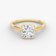 Radiant Cut - Bezel Ring - 18 K Gold