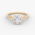 Load image into Gallery viewer, Radiant Cut - Bezel Ring - 14 K Gold
