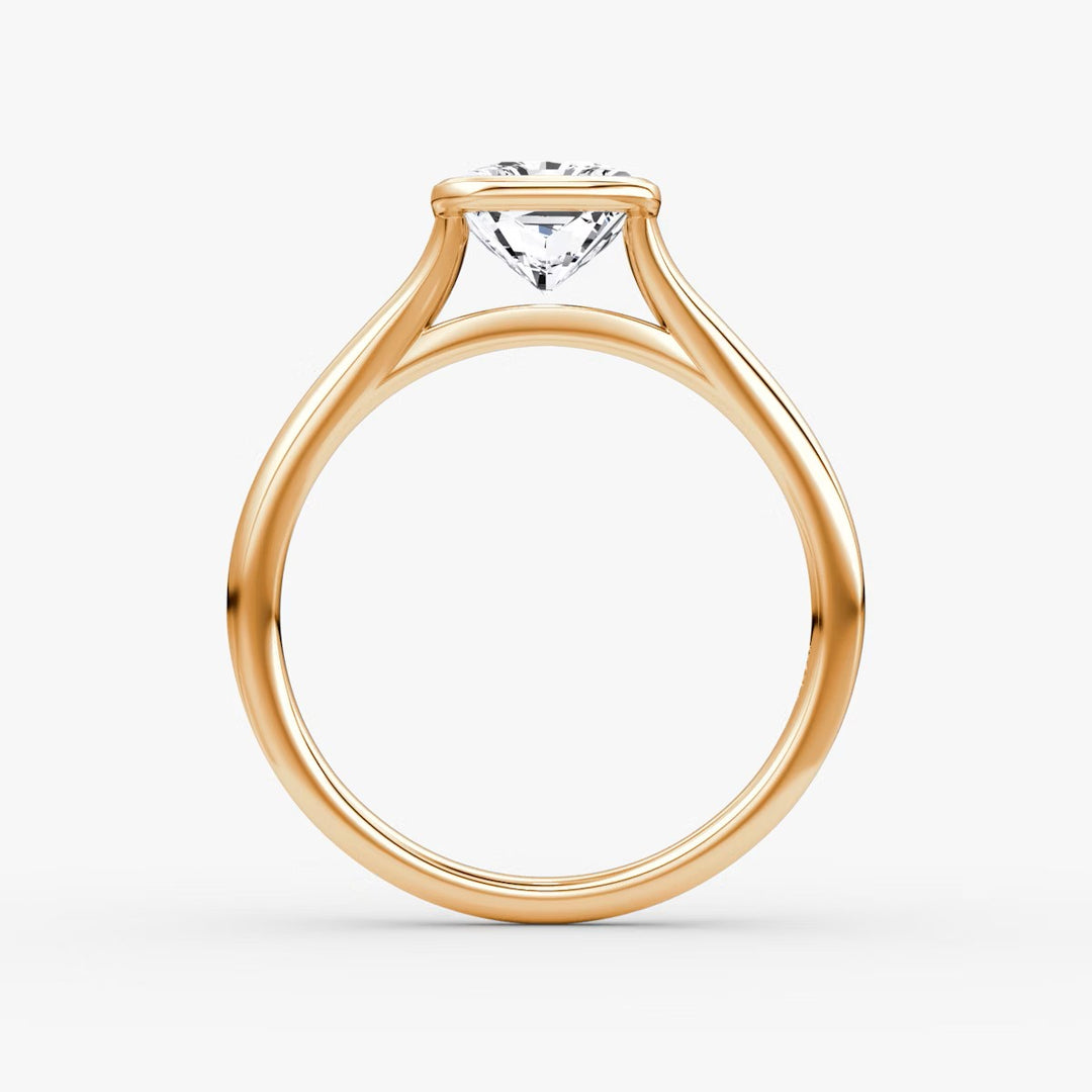 Radiant Cut - Bezel Ring - 14 K Gold