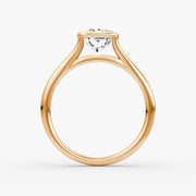Radiant Cut - Bezel Ring - 14 K Gold