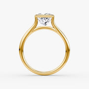 Princess Cut - Bezel Ring - 18 K Gold