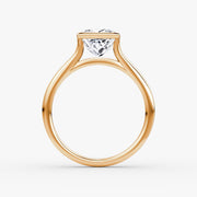 Princess Cut - Bezel Ring - 14 K Gold