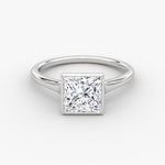 Load image into Gallery viewer, Princess Cut - Bezel Ring - 18 K Gold
