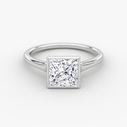 Princess Cut - Bezel Ring - 14 K Gold
