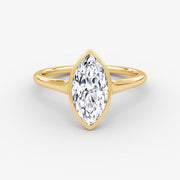 Marquise Cut - Bezel Ring - 18 K Gold