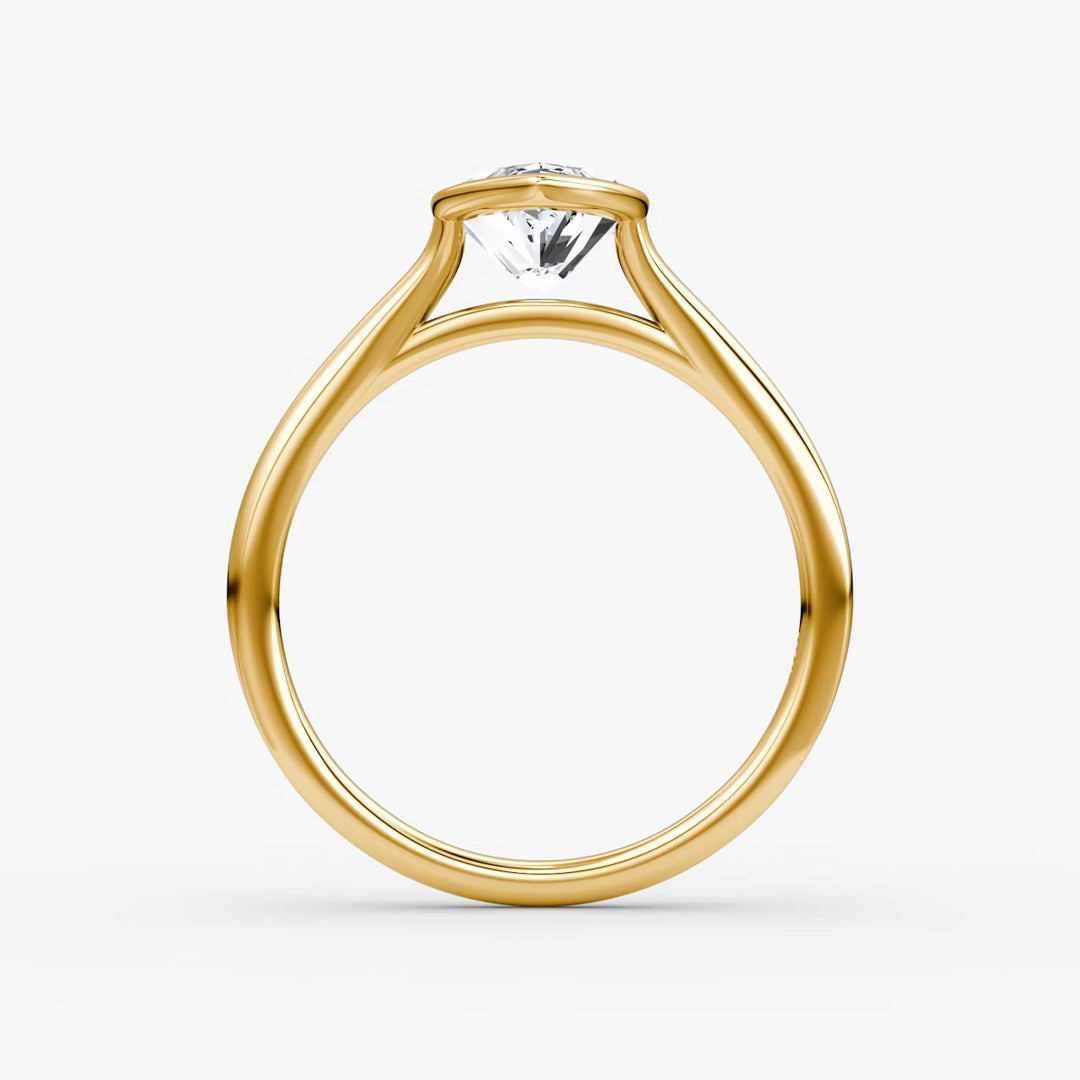 Marquise Cut - Bezel Ring - 14 K Gold