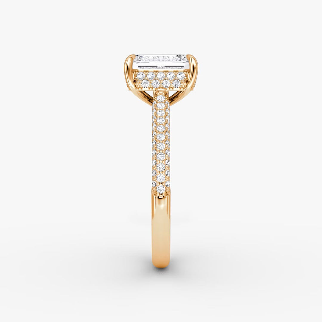 Emerald Cut - Royal Pave Ring - 18 K Gold