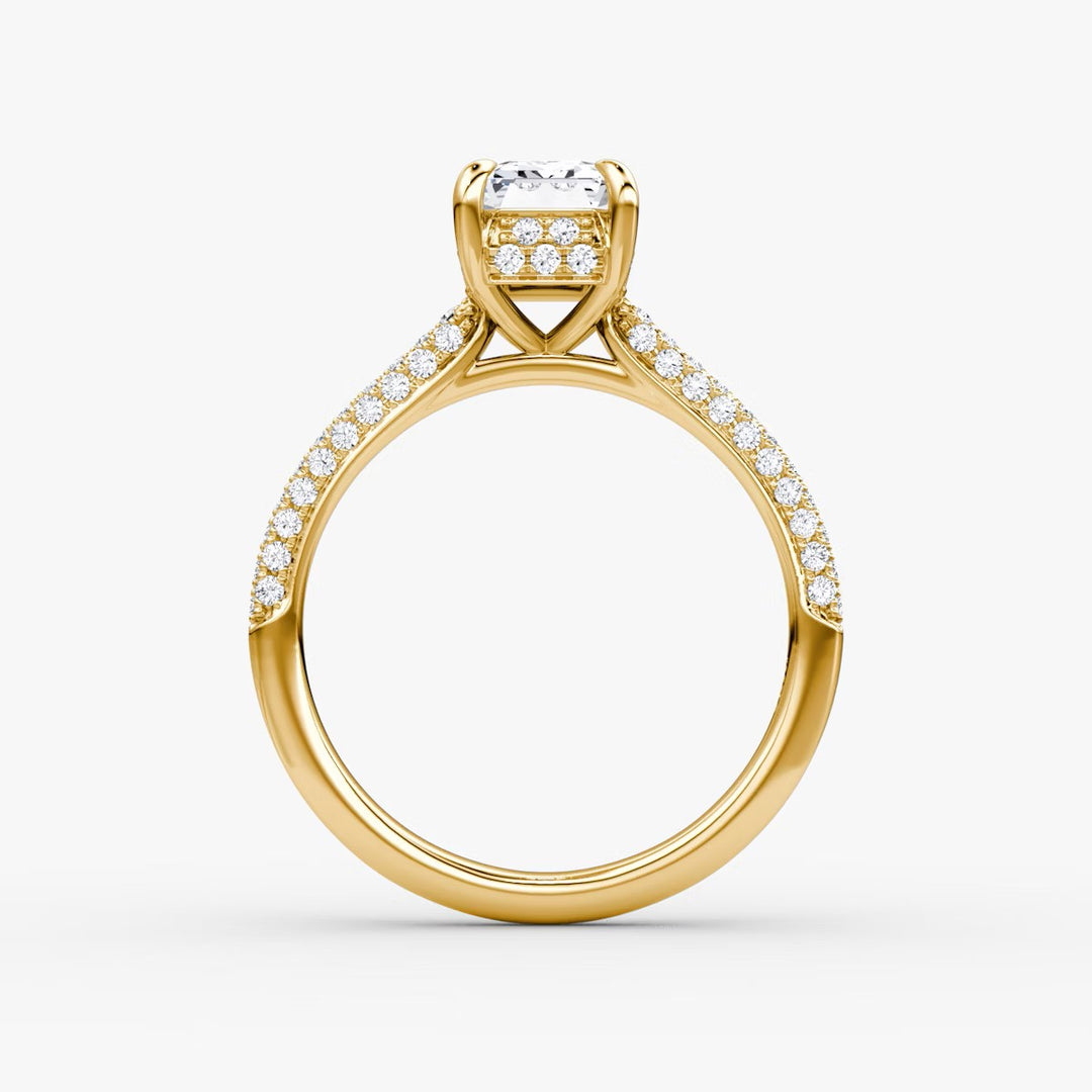 Emerald Cut - Royal Pave Ring - 18 K Gold