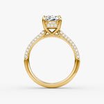 Load image into Gallery viewer, Radiant Cut - Royal Pave Ring - 14 K Gold

