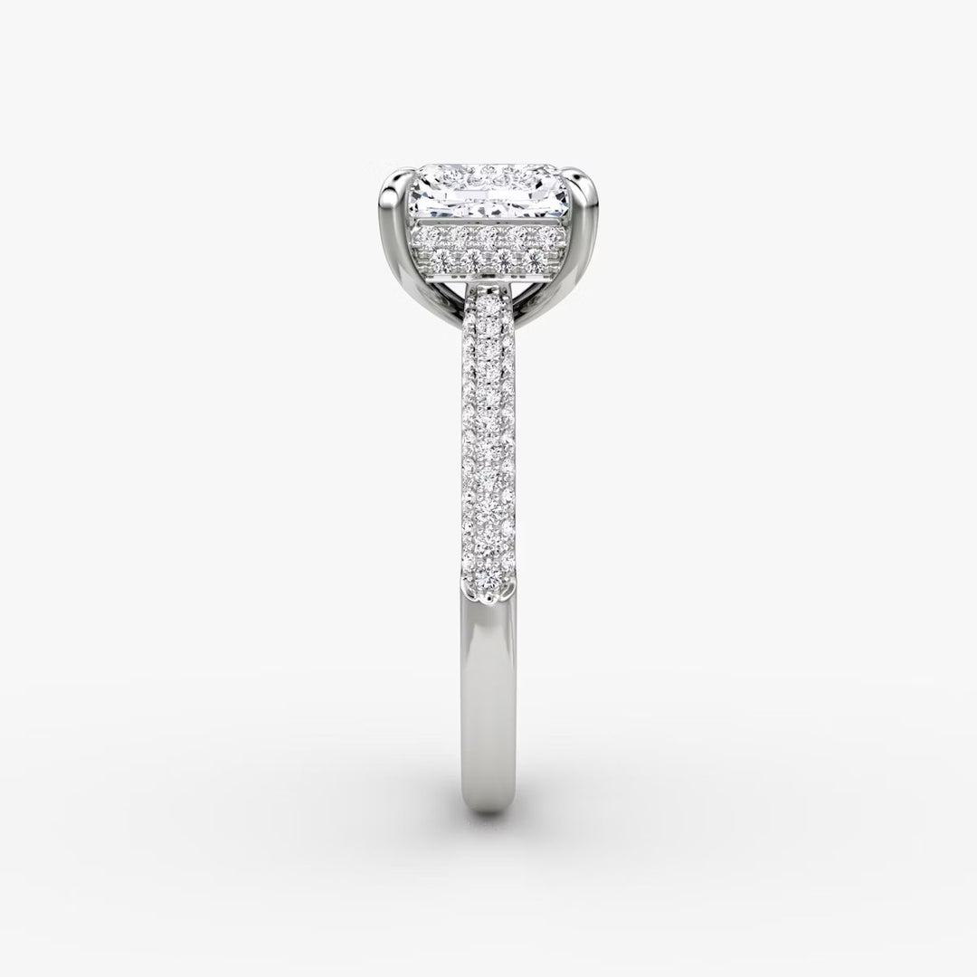 Radiant Cut - Royal Pave Ring - 14 K Gold