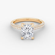 Radiant Cut - Royal Pave Ring - 14 K Gold