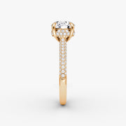 Round Cut - Royal Pave Ring - 14 K Gold