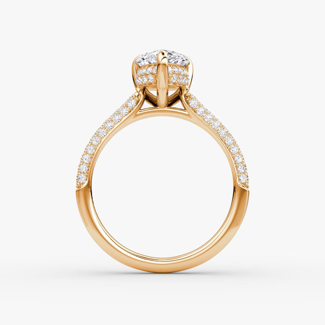 Pear Cut - Royal Pave Ring - 14 K Gold