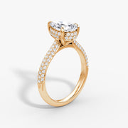Pear Cut - Royal Pave Ring - 14 K Gold