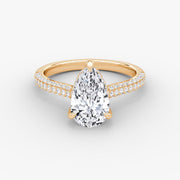 Pear Cut - Royal Pave Ring - 14 K Gold