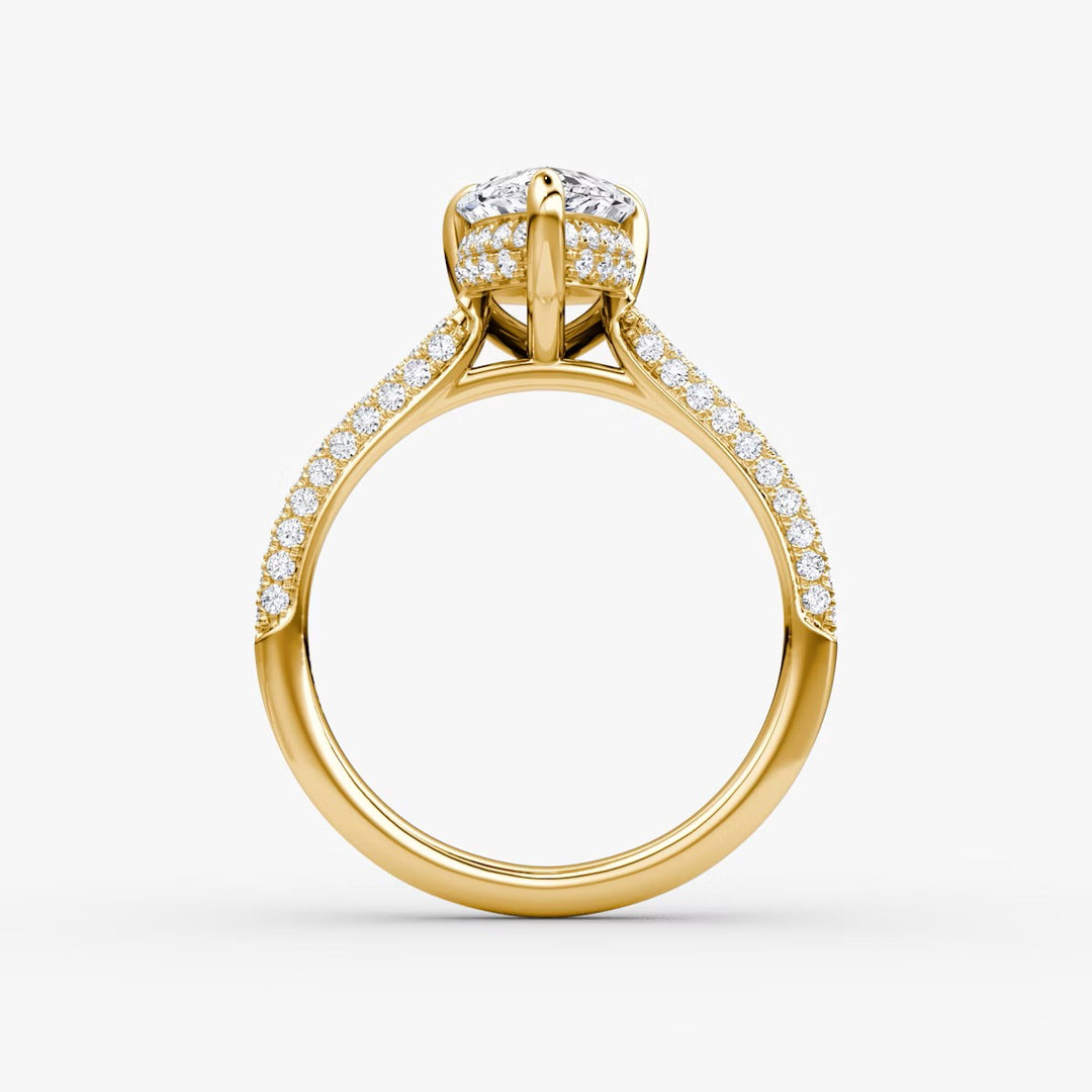 Pear Cut - Royal Pave Ring - 14 K Gold