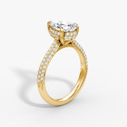 Pear Cut - Royal Pave Ring - 14 K Gold