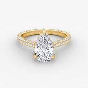 Pear Cut - Royal Pave Ring - 14 K Gold