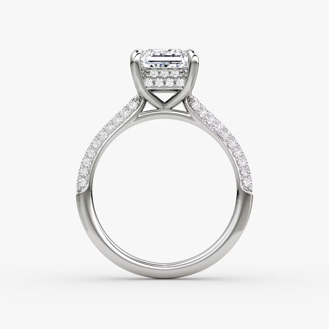 Princess Cut - Royal Pave Ring - 18 K Gold