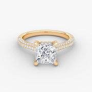 Princess Cut - Royal Pave Ring - 18 K Gold