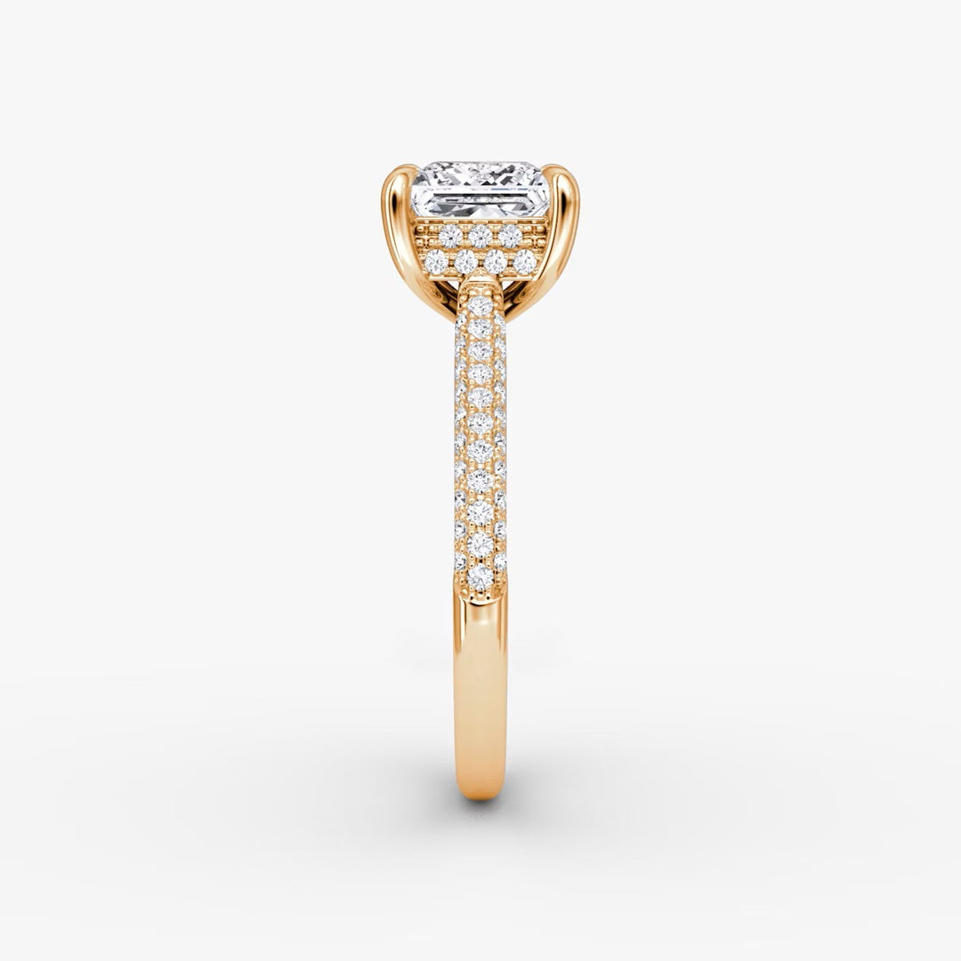 Princess Cut - Royal Pave Ring - 18 K Gold