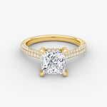 Load image into Gallery viewer, Princess Cut - Royal Pave Ring - 14 K Gold
