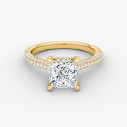 Princess Cut - Royal Pave Ring - 18 K Gold