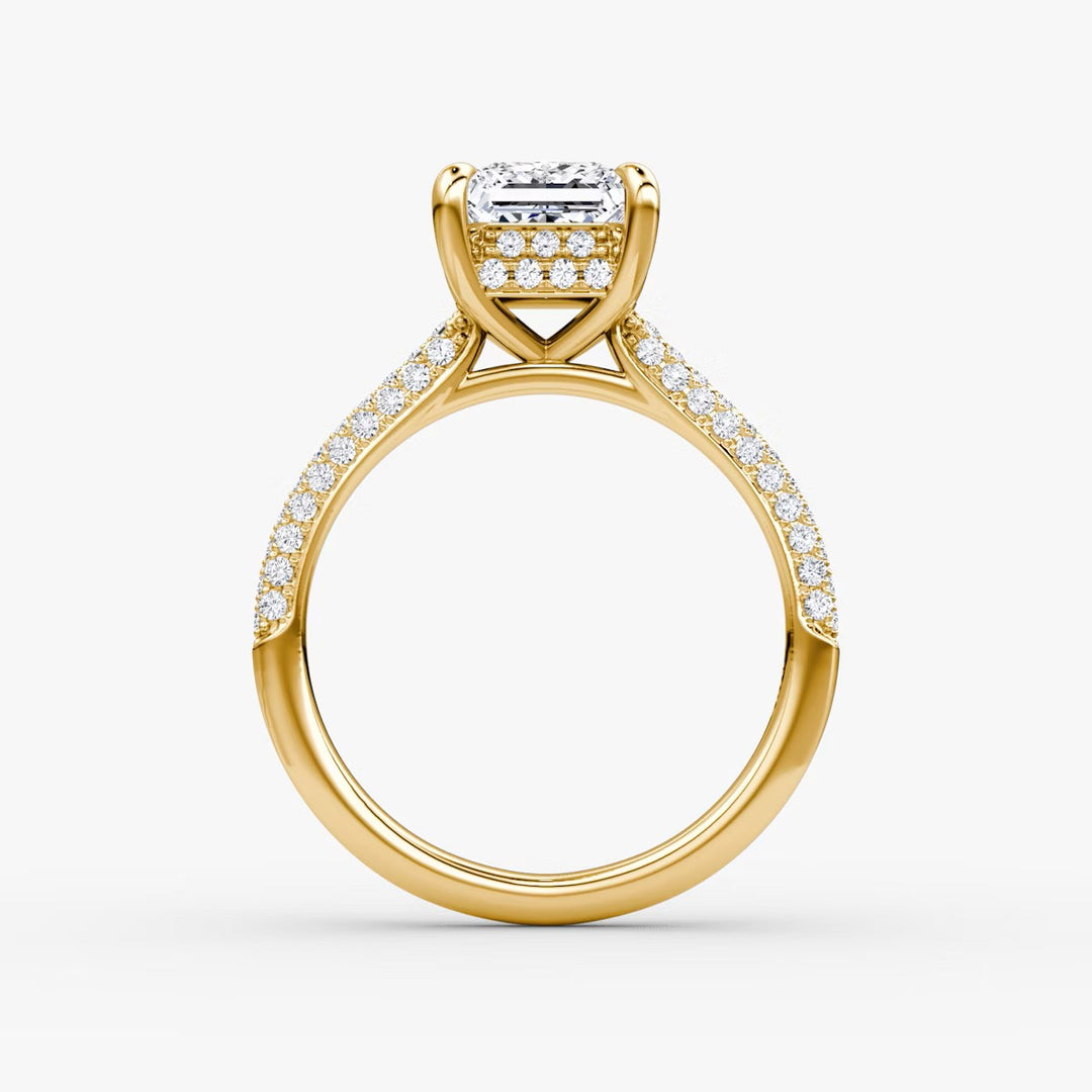 Princess Cut - Royal Pave Ring - 18 K Gold